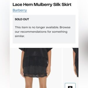 NWT Burberry Lace Hem Mulberry Skirt